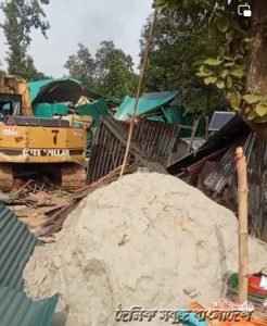 প্রাকৃতিক সম্পদ রক্ষায় গাজীপুরে বন বিভাগের উচ্ছেদ অভিযান ।
