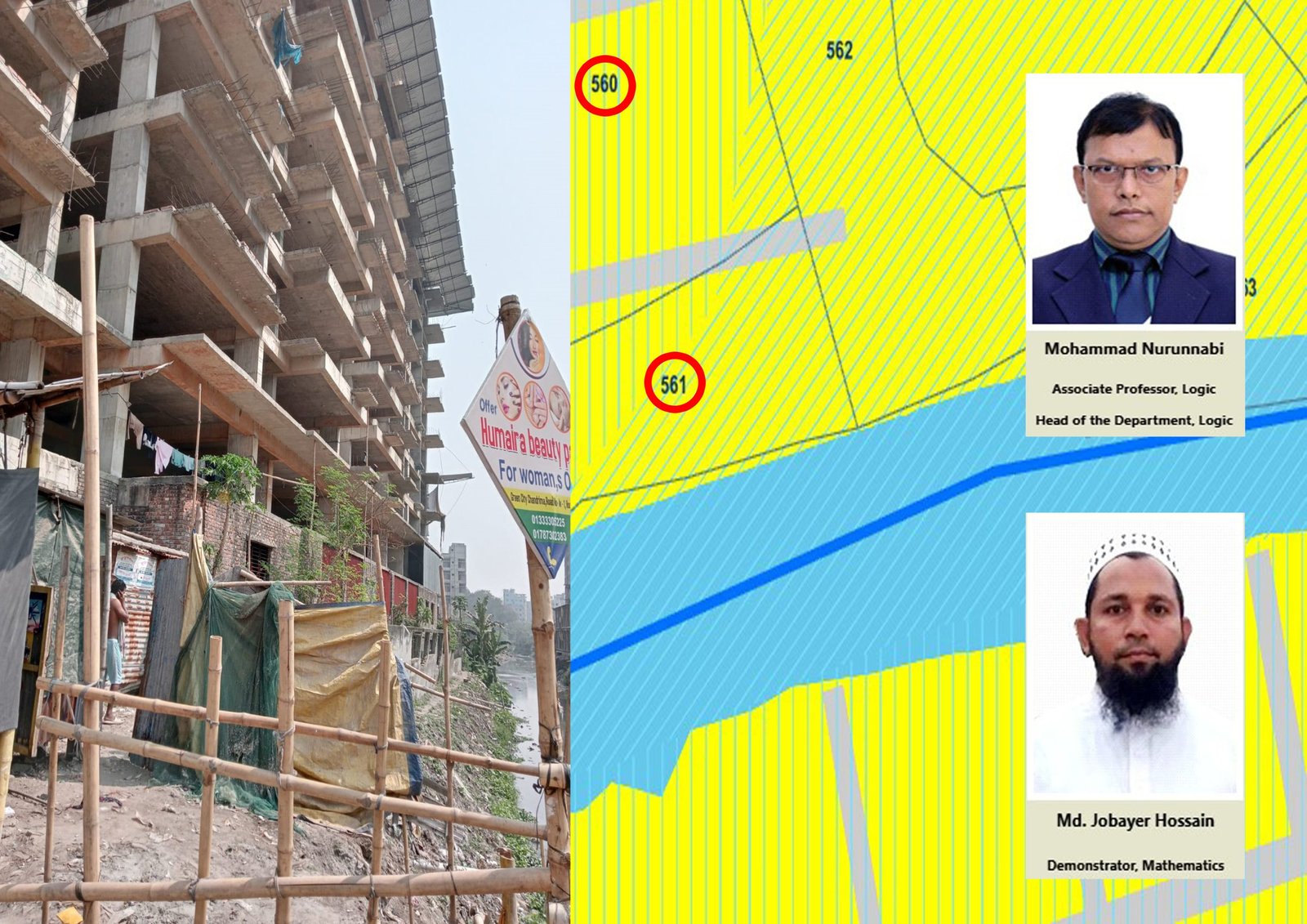 রাজধানীর মোহাম্মদপুরে সরকারি খাল দখল করে বহুতল ভবন নির্মাণ