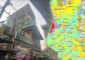 পূর্ব তেজতুরি বাজারে ডিম ব্যবসায়ীর নির্মাণাধীন অনুমোদনহীন ০৭ তলা ভবন