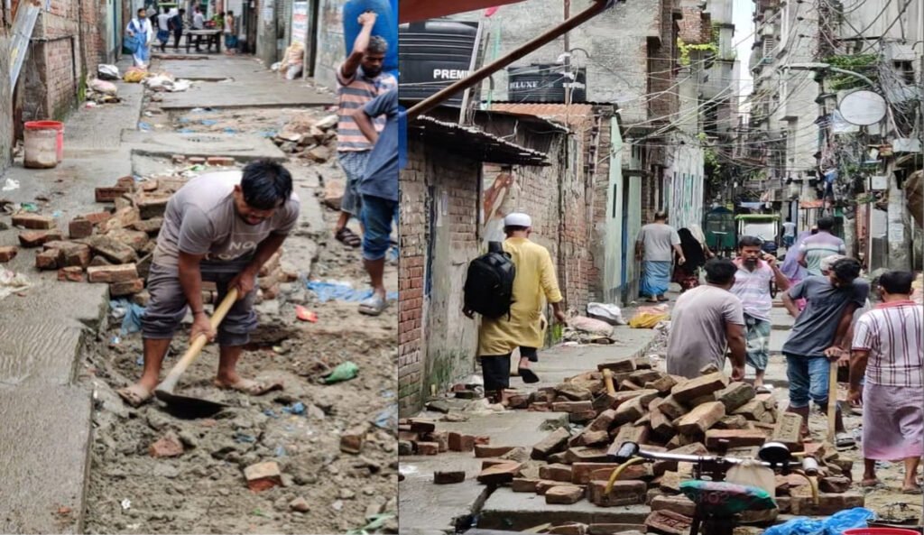 লালবাগে রাস্তা মেরামতে ধীরগতি, চরম ভোগান্তিতে এলাকাবাসী