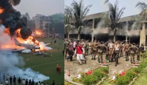 রাজধানীর উত্তরায় প্রশিক্ষণ বিমান বিধ্বস্ত