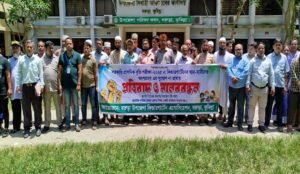 কুমিল্লা বরুড়া উপজেলায় বেসরকারি শিক্ষকদের মানববন্ধন
