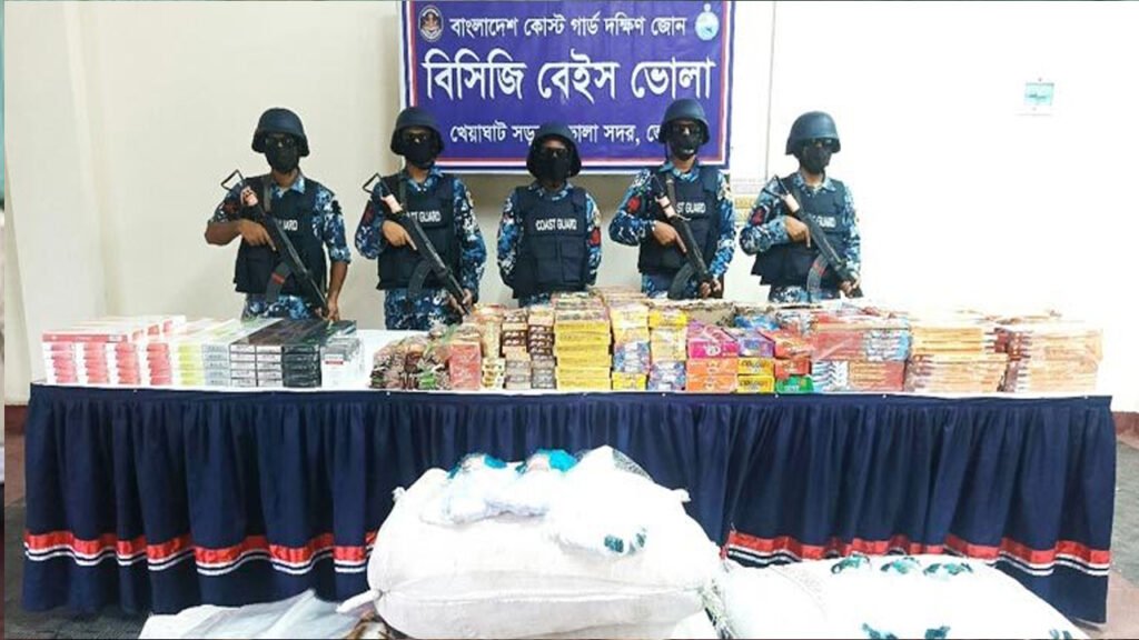ভোলায় কোটি টাকার বিদেশি সিগারেটসহ অবৈধ মালামাল জব্দ