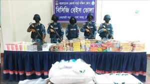 ভোলায় কোটি টাকার বিদেশি সিগারেটসহ অবৈধ মালামাল জব্দ
