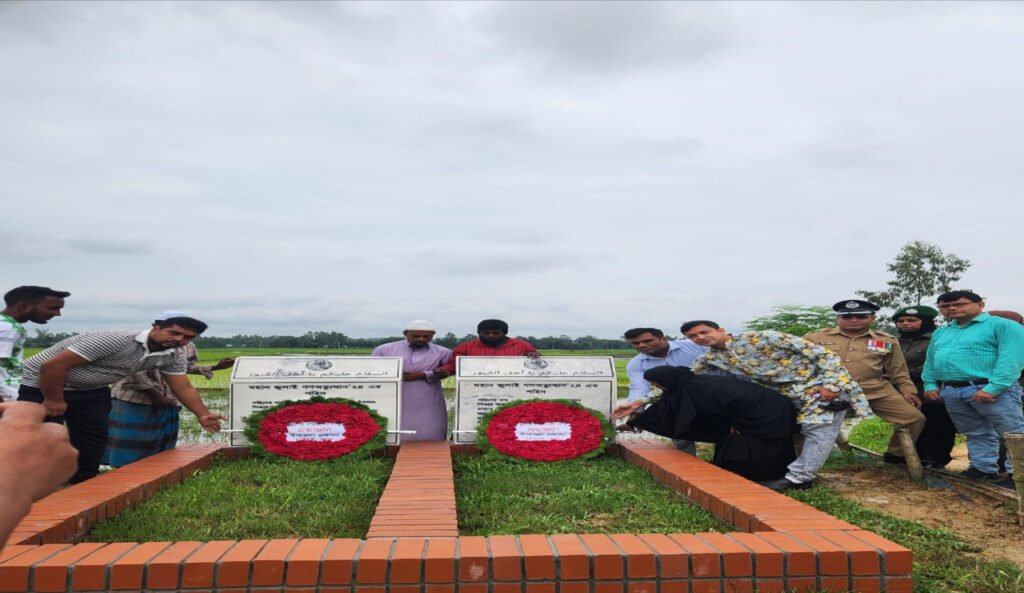 শেরপুরের ঝিনাইগাতী থানা মোড়কে শহীদ সৌরভ চত্ব হিসেবে মোড়ক উন্মোচন