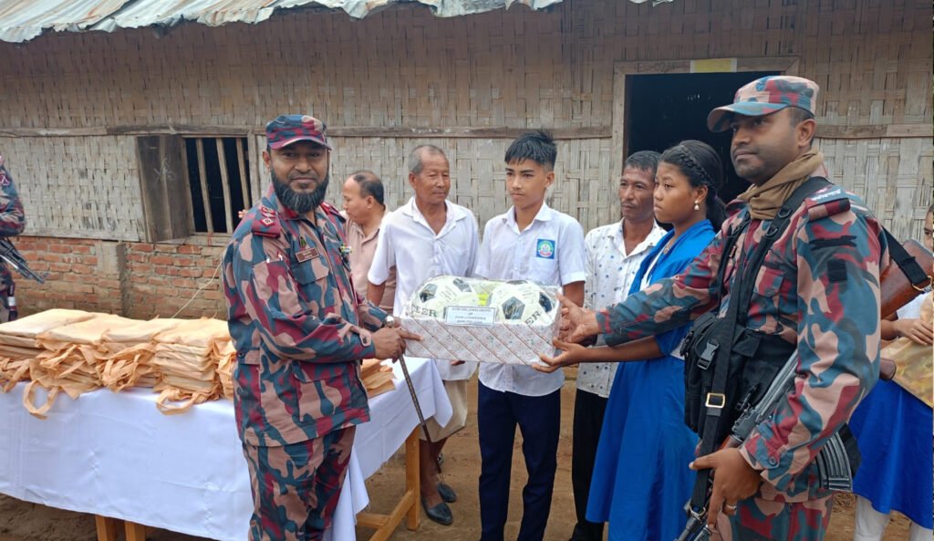 বিজিবির শিক্ষা উপকরণ ও ক্রীড়া সামগ্রী বিতরণ