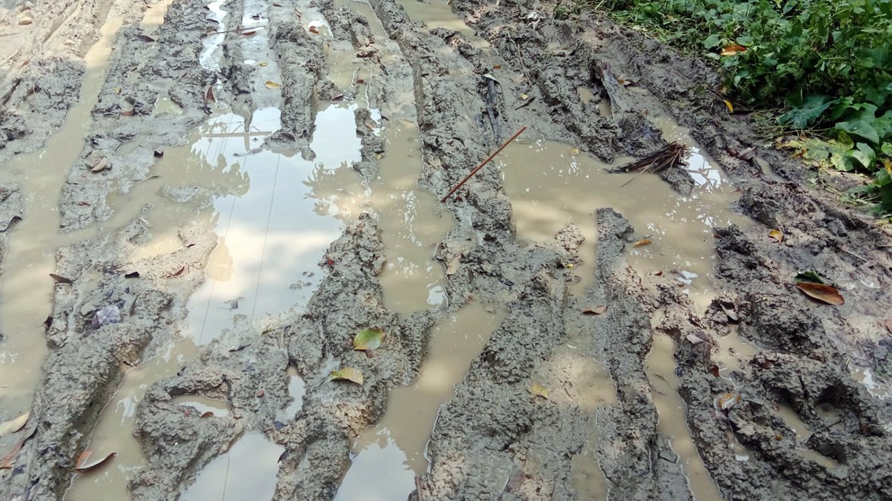 মাগুরায় তিন কিলোমিটার রাস্তায় কাদা ও জলাবদ্ধতা