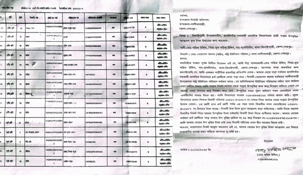 উপবৃত্তির টাকা হাতিয়ে নিলেন সচিব