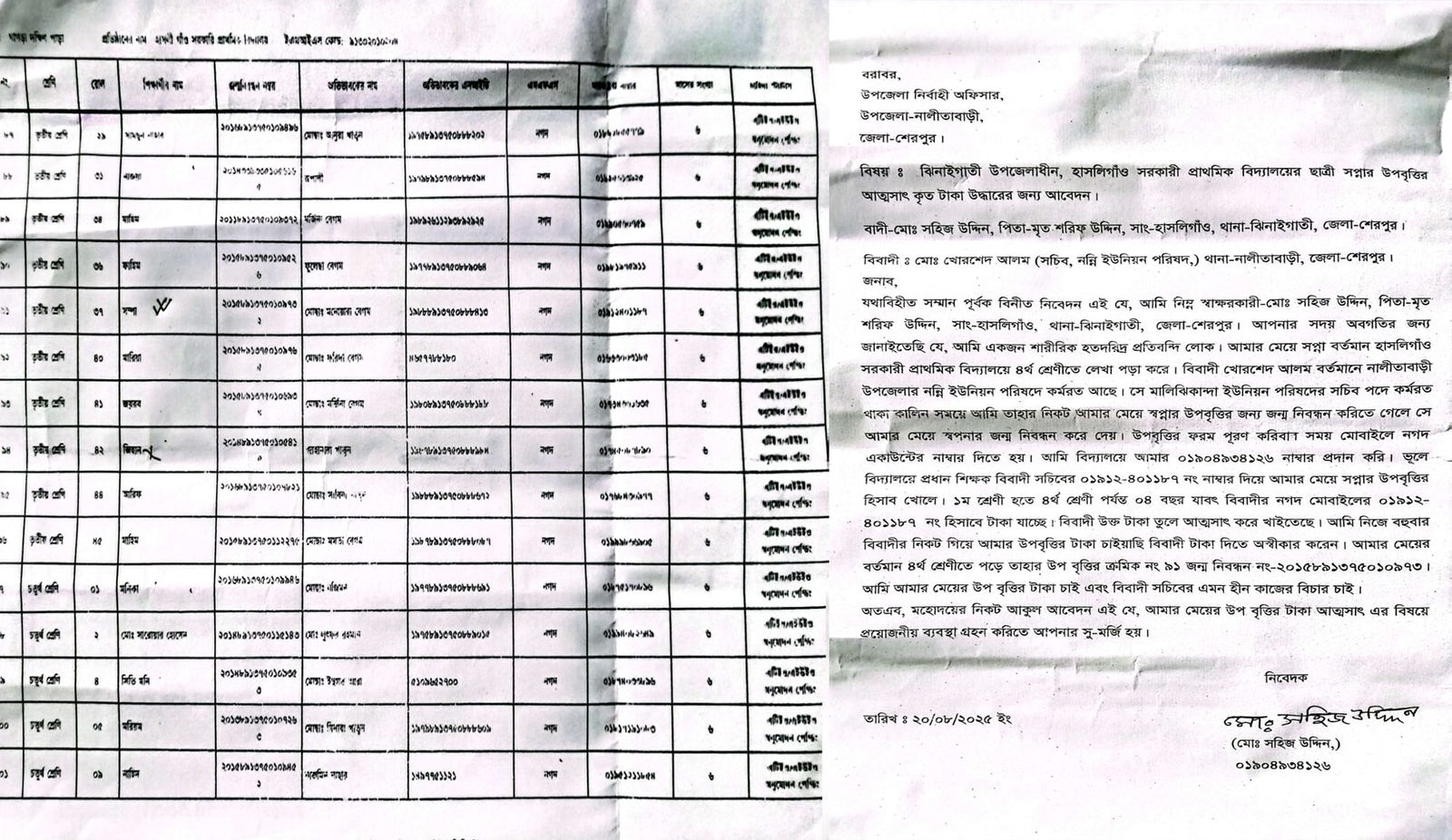 উপবৃত্তির টাকা হাতিয়ে নিলেন সচিব