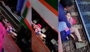 বিমানবন্দর স্টেশনে শিশুসহ নারী ট্রেনের নিচে, বেঁচে গেলেন ভাগ্যক্রমে