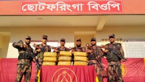 রামগড়ে বিজিবির অভিযানে ৩০ কেজি গাঁজা জব্দ