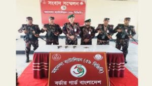 বিজিবির অভিযানে গুলিসহ অবৈধ অস্ত্র উদ্ধার