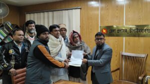 জেএসডির প্রার্থী সুমন খাঁনের মনোনয়নপত্র দাখিল