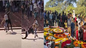 রাজধানীর মিরপুরে বুদ্ধিজীবী স্মৃতিসৌধে এক সাংবাদিকের ওপর হামলার ঘটনা ঘটেছে। আজ রবিবার (১৪ডিসেম্বর) বুদ্ধিজীবী স্মৃতিসৌধ এলাকায় হামলার এই ভিডিও ভাইরাল হয়। ভিডিওতে দেখা যায়,একজন যুবক দৌড়ে এসে এক সাংবাদিককের হাত ধরে ঘুরিয়ে ফেলে দেন। পরে ওই যুবক দৌড়ে পালানোর সময় পুলিশ তাকে আটক করে।