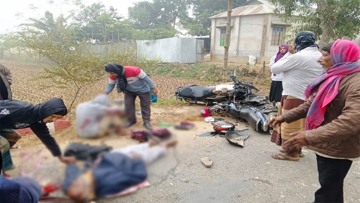 মোটরসাইকেলের মুখোমুখি সংঘর্ষে নিহত - ১