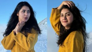 বরফঢাকা পাহাড়ে মুগ্ধতা ছড়ালেন শায়না