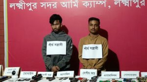 বিদেশি পিস্তল ও গোলাবারুদসহ দুই যুবক আটক