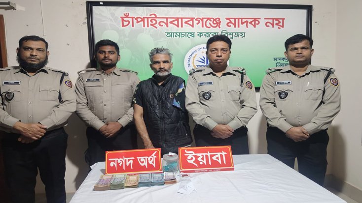 ডিএনসির অভিযানে বিপুল পরিমাণ ইয়াবা ও নগদ অর্থসহ আটক ০১