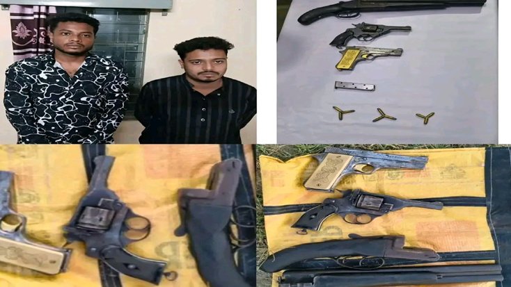ফুলতলায় অস্ত্র ও গুলিসহ দুই যুবক গ্রেফতার