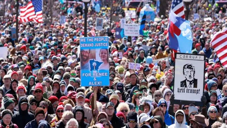 যুক্তরাষ্ট্রজুড়ে ট্রাম্পবিরোধী বিক্ষোভ