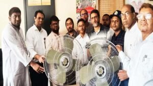 রোগীর চাপ বাড়ায় ২ টি পাক ফ্যান হস্তান্তর করেন নজেকশিস