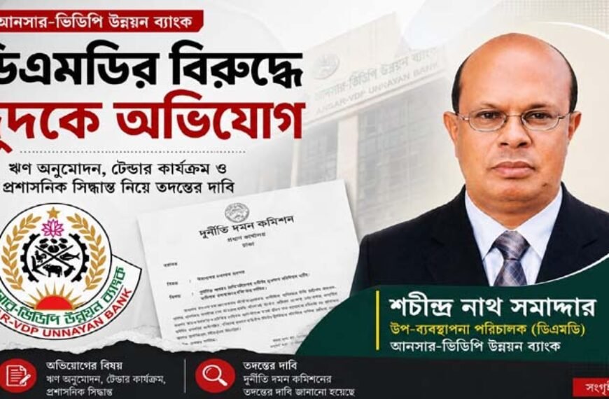 আনসার-ভিডিপি উন্নয়ন ব্যাংকের ডিএমডির বিরুদ্ধে দুদকে অভিযোগ