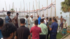 কেশবপুরে প্রশাসনের উদ্যোগে অবৈধ বাঁধ উচ্ছেদ অভিযান