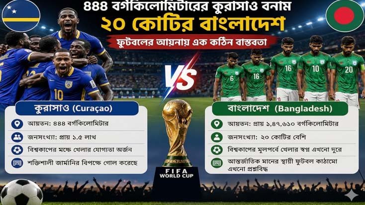 ৪৪৪ বর্গকিলোমিটারের কুরাসাও বনাম ২০ কোটির বাংলাদেশ ফুটবলের আয়নায় এক কঠিন বাস্তবতা