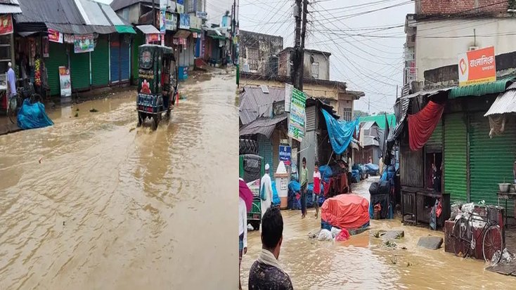 পাহাড়ি ঢলে শেরপুরে বন্যা পরিস্থিতির অবনতি, লোকালয়ে পানি প্রবেশে চরম দুর্ভোগ