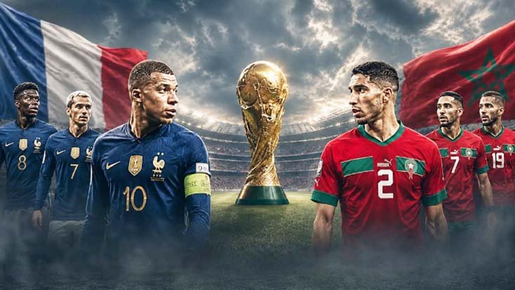 বিশ্বকাপের কোয়ার্টার ফাইনালে মুখোমুখি হচ্ছে ফ্রান্স-মরক্কো
