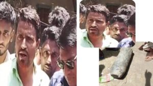শাল্লার উজানগাঁও গ্রামের রুপ মিয়ার বসতঘর থেকে বিট্রিশ আমলের লোহার পিলার(মেগনেট) উদ্ধার