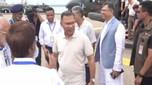 মহেশখালীর মাতারবাড়িতে পৌঁছেছেন প্রধানমন্ত্রী